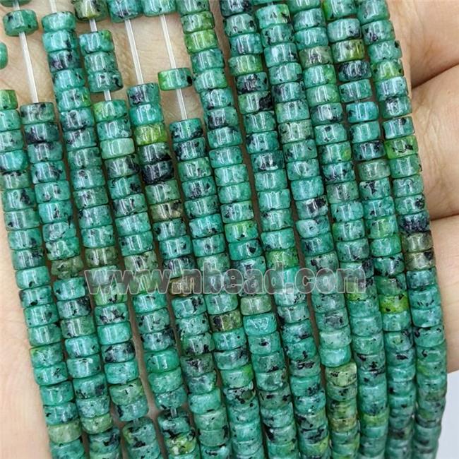 Natural Marble Heishi Beads Green Dye