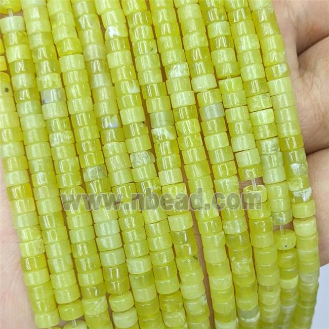 Natural Lemon Jade Heishi Beads Olive