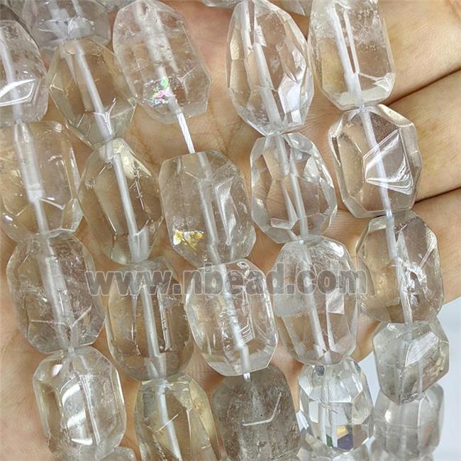 Natural Clear Quartz Nugget Beads Freeform Faceted