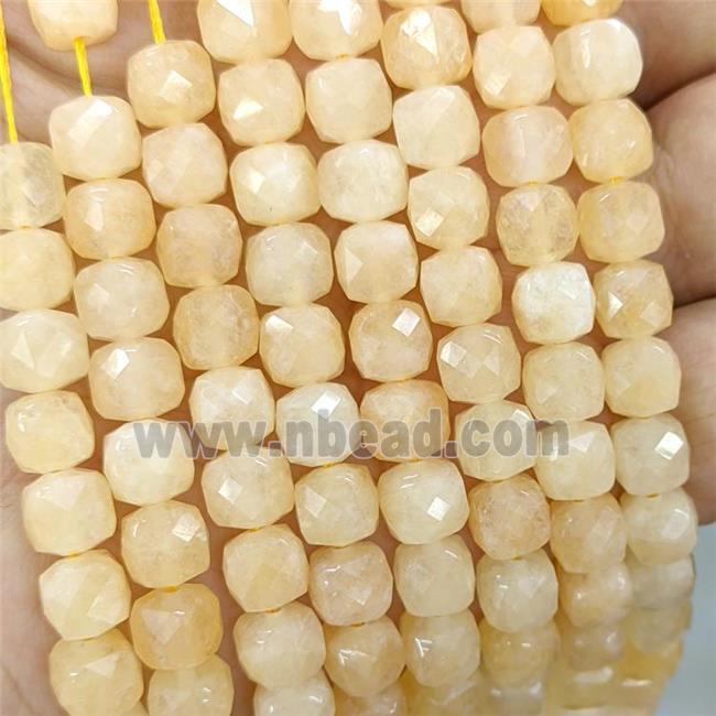 Golden Jade Beads Dye Faceted Cube