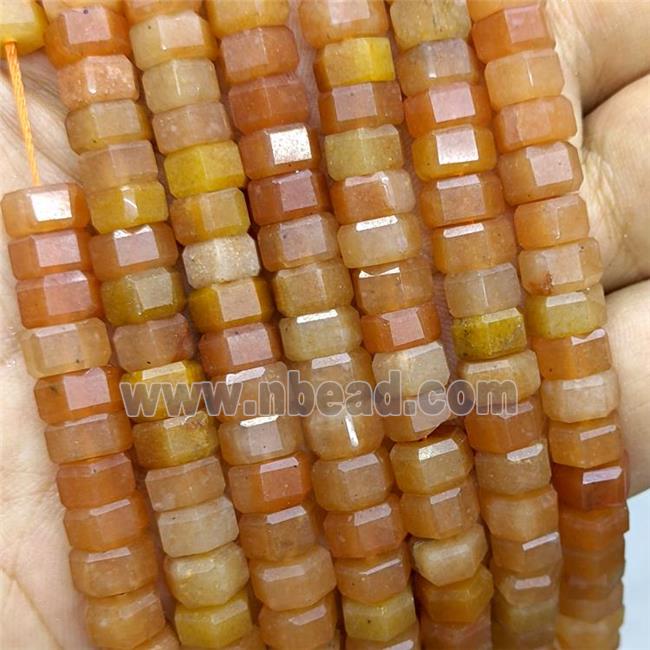 Natural Red Aventurine Hexagon Beads