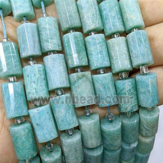 Natural Green Amazonite Tube Beads