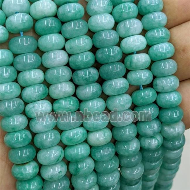 Jade Beads Smooth Rondelle Green Dye