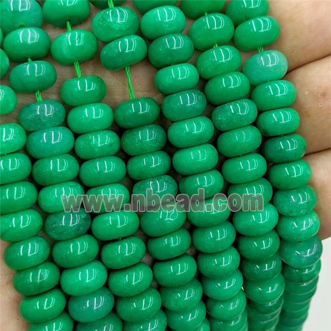 Jade Beads Smooth Rondelle Mint Green Dye