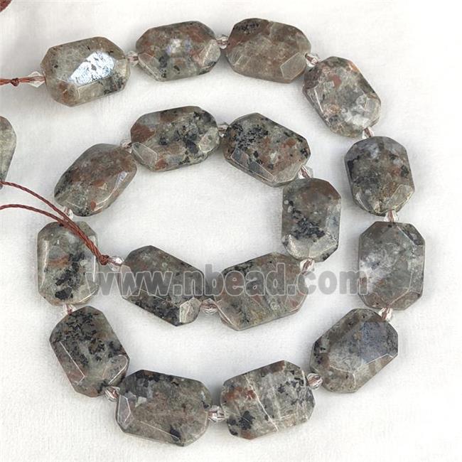 Natural Yooperlite Flame Jasper Beads Faceted Rectangle