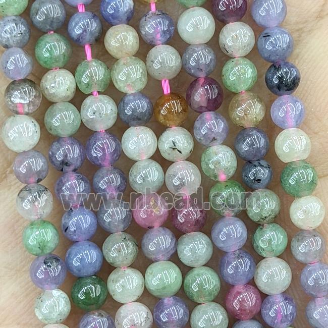 Natural Tananian Tourmaline Beads Multicolor Smooth Round