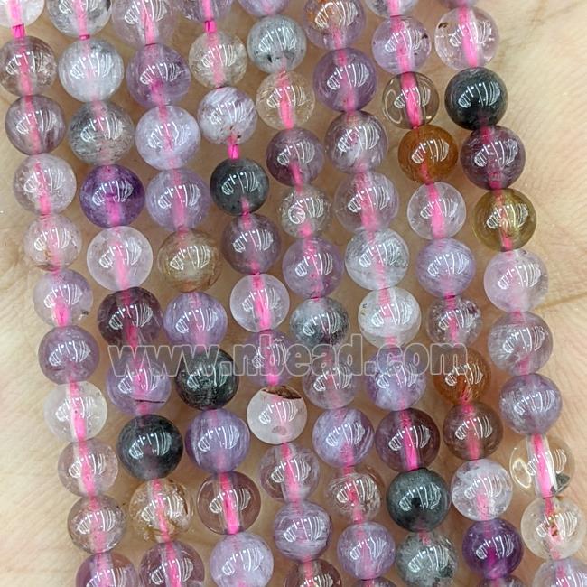 Natural Super7 Quartz Beads Smooth Round