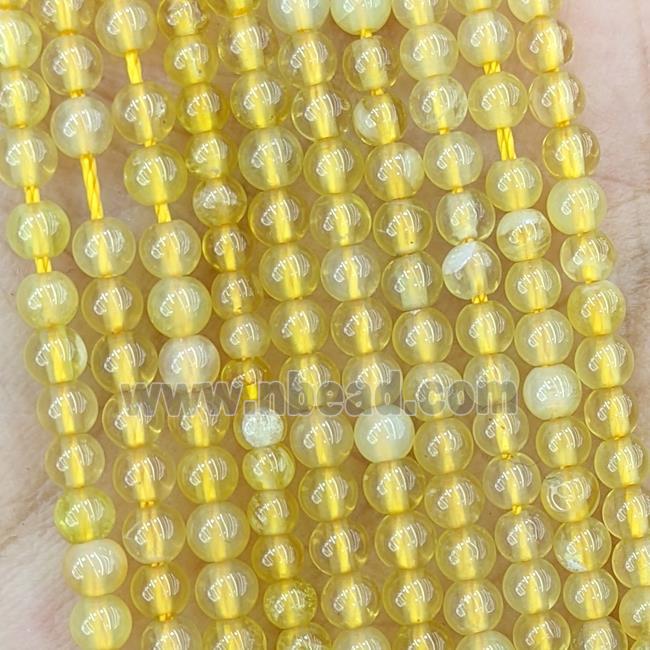 Natural Yellow Opal Beads Smooth Round