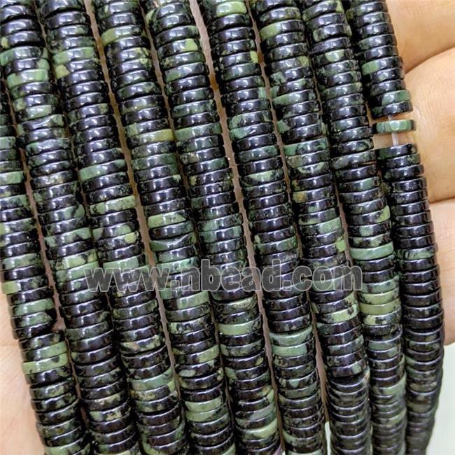 Natural Kambaba Jasper Heishi Beads Green