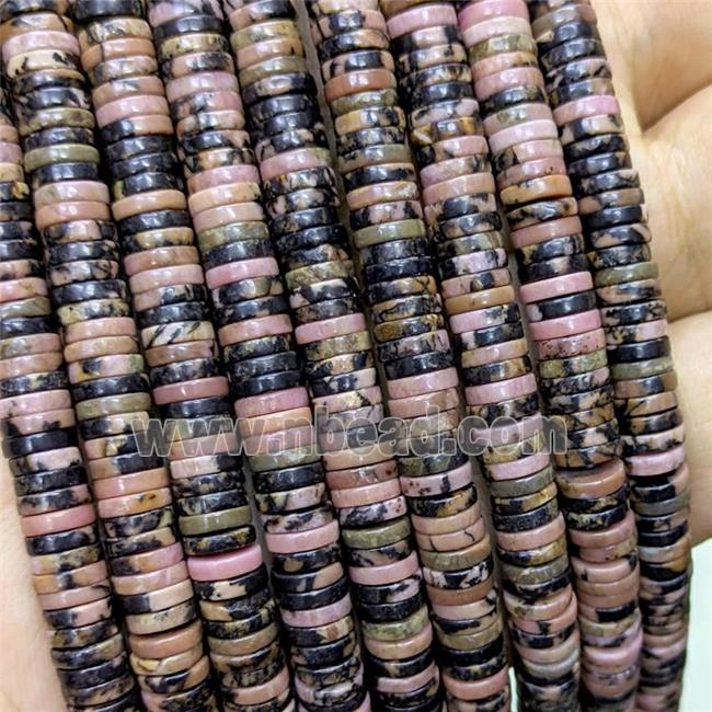 Natural Chinese Rhodonite Heishi Beads Pink