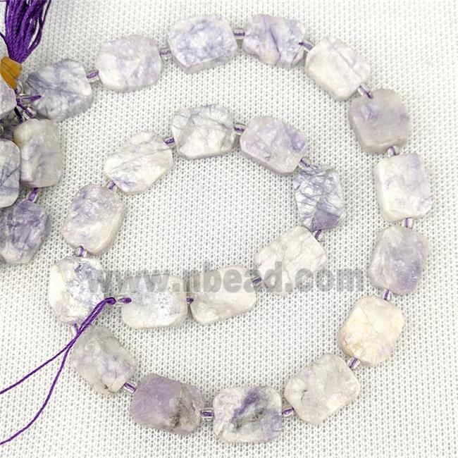 Natural Purple Howlite Beads Rectangle Dye