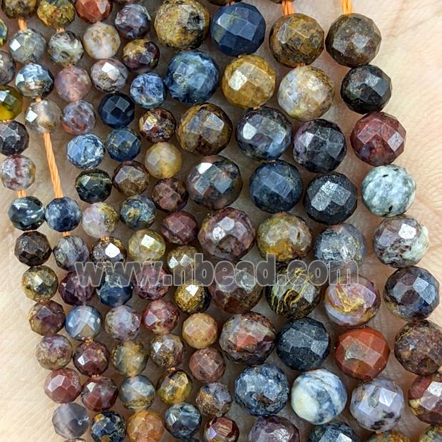 Natural Pietersite Jasper Beads Multicolor Faceted Round