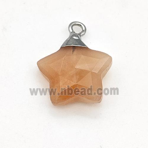 Natural Peach Moonstone Star Pendant