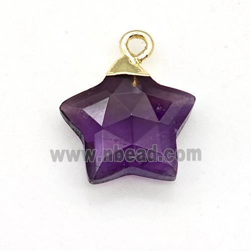 Natural Amethyst Star Pendant Purple