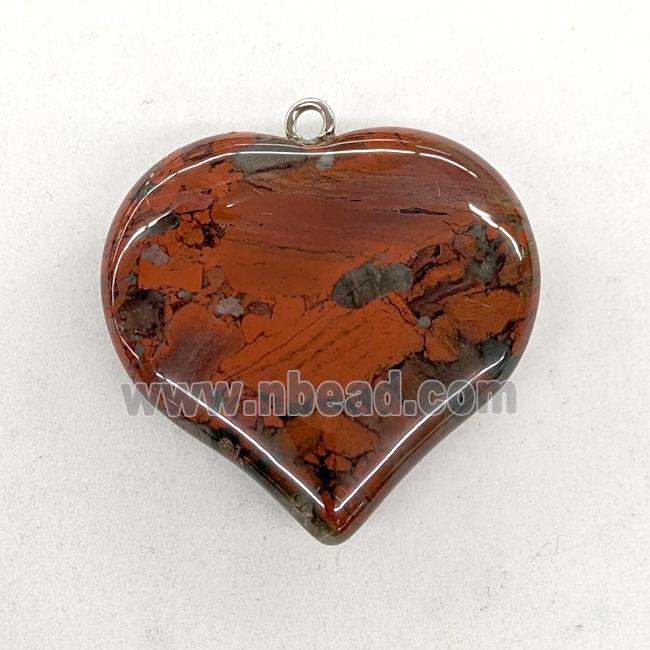 Natural Poppy Jasper Heart Pendant