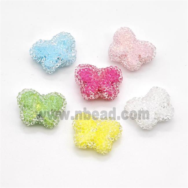 Resin Butterfly Beads Mixed Color