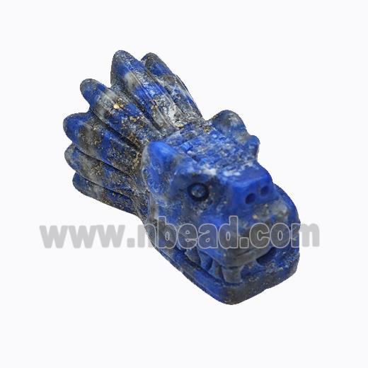 Natural Lapis Lazuli Dragonhead Beads Carved