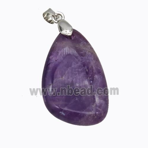 Natural Purple Amethyst Teardrop Pendant