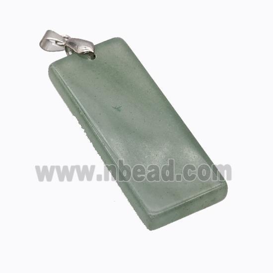 Natural Green Aventurine Rectangle Pendant