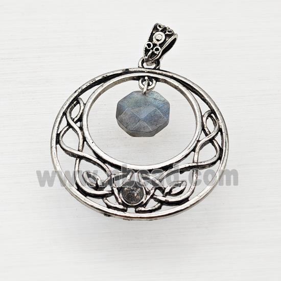 Alloy GoGo Pendant With Labradorite Antique Silver