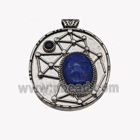 Alloy StarMap Pendant Pave Blue Lapis Antique Silver