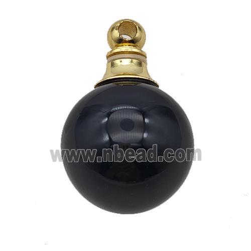 Natural Black Obsidian Perfume Bottle Pendant Sphere