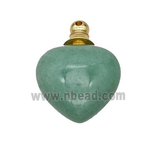 Natural Green Aventurine Perfume Bottle Pendant Heart