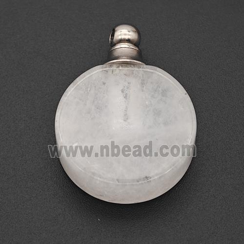 Natural Clear Quartz Perfume Bottle Pendant