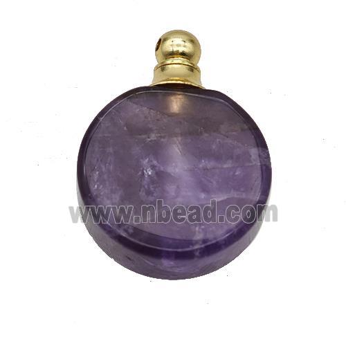 Natural Purple Amethyst Perfume Bottle Pendant