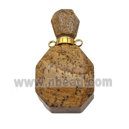 Natural Picture Jasper Perfume Bottle Pendant