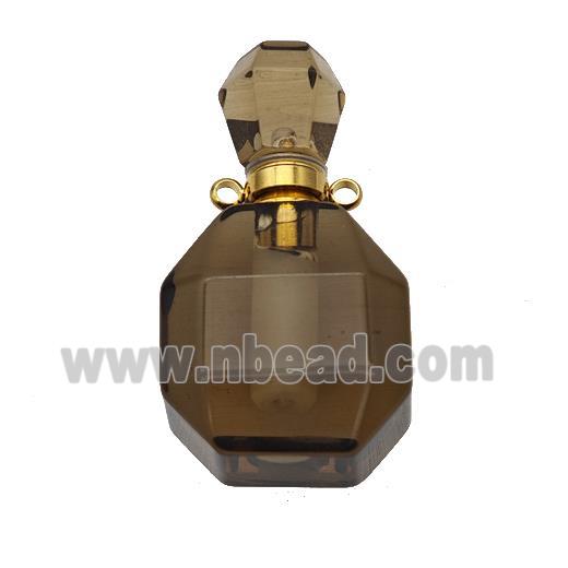 Natural Smoky Quartz Perfume Bottle Pendant