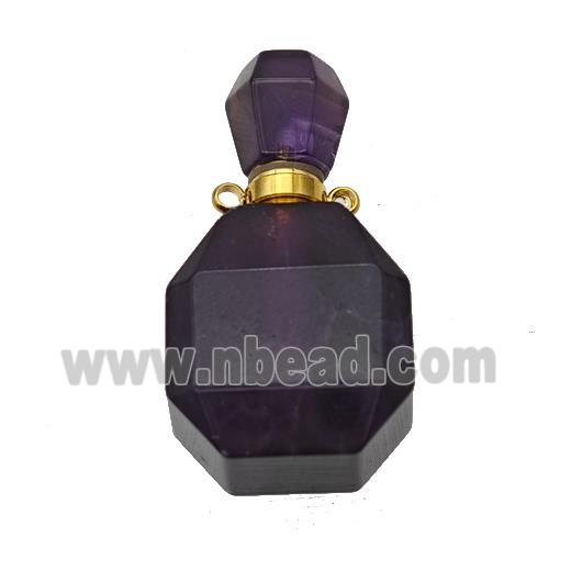 Natural Purple Amethyst Perfume Bottle Pendant