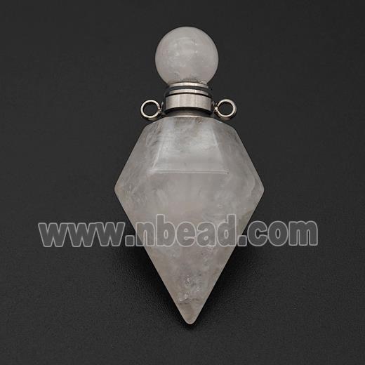 Natural Clear Quartz Perfume Bottle Pendant