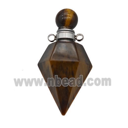 Natural Tiger Eye Stone Perfume Bottle Pendant