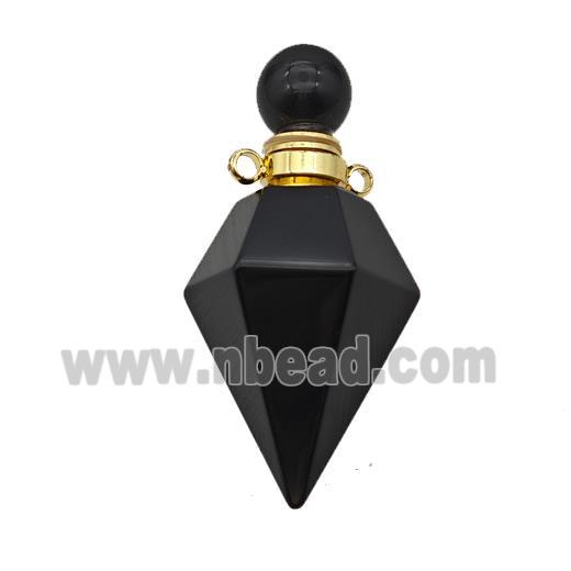 Natural Black Obsidian Perfume Bottle Pendant