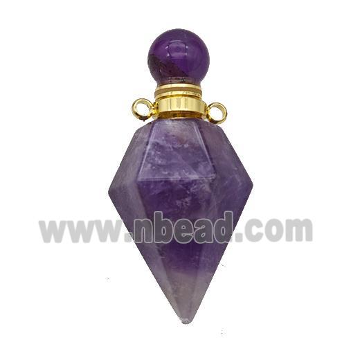 Natural Purple Amethyst Perfume Bottle Pendant