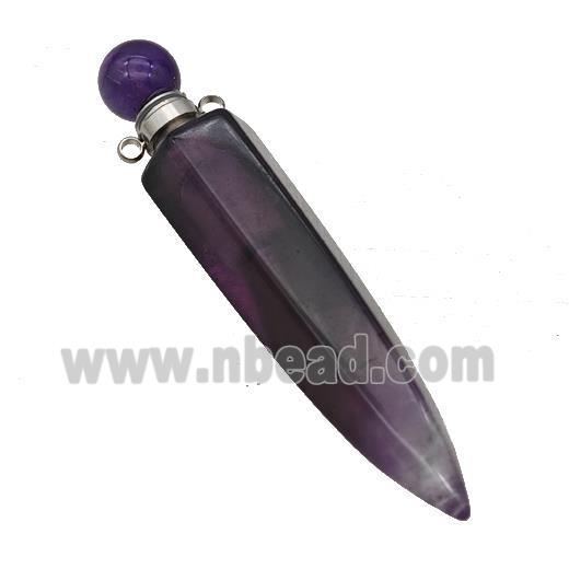 Natural Purple Amethyst Perfume Bottle Pendant Bullet