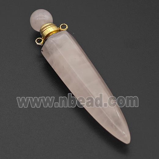 Natural Rose Quartz Perfume Bottle Pendant Bullet