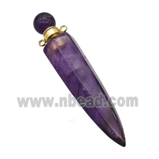 Natural Purple Amethyst Perfume Bottle Pendant Bullet