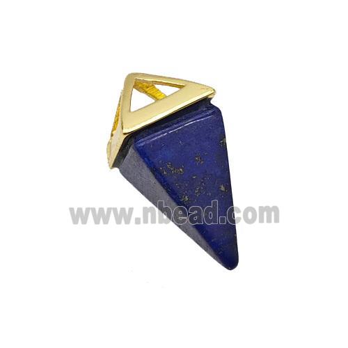 Natural Blue Lapis Lazuli Pendulum Copper Gold Plated