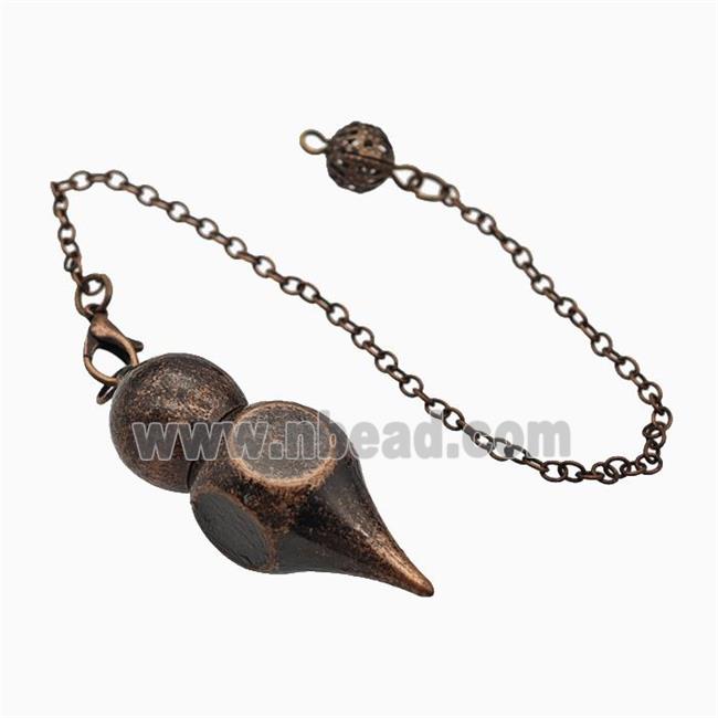 Alloy Pendulum Pendant With Chain Antique Red