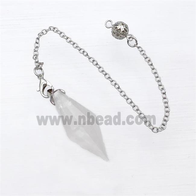 Clear Quartz Pendulum Pendant With Chain