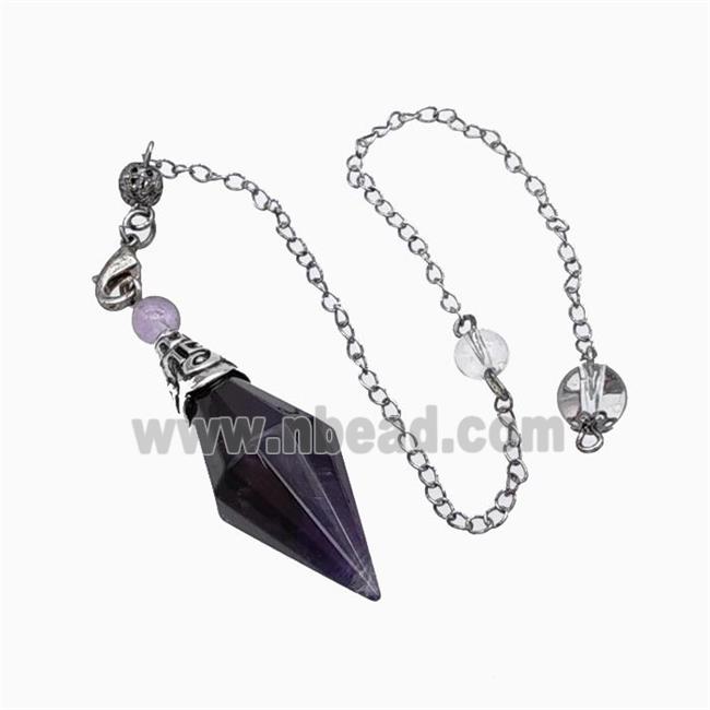 Purple Amethyst Pendulum Pendant With Chain