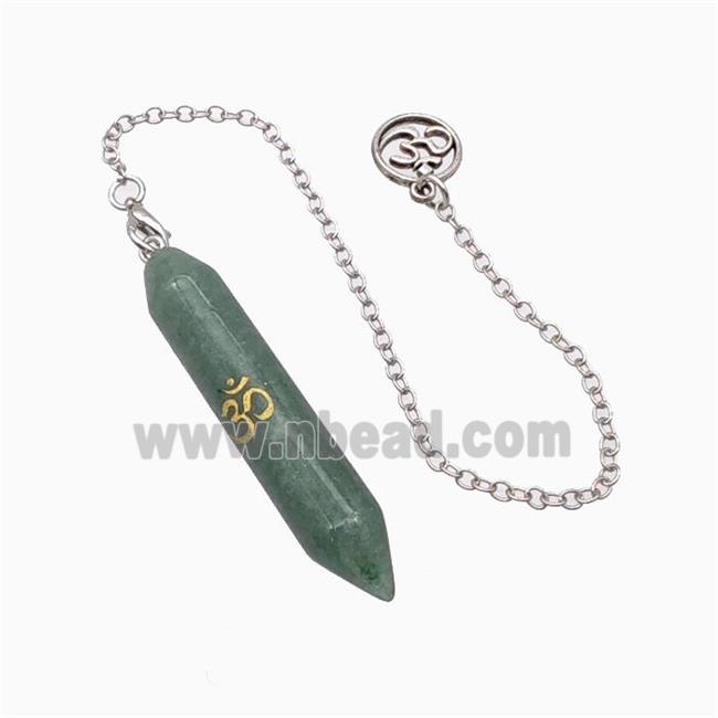 Green Aventurine Prism Pendant With Chain