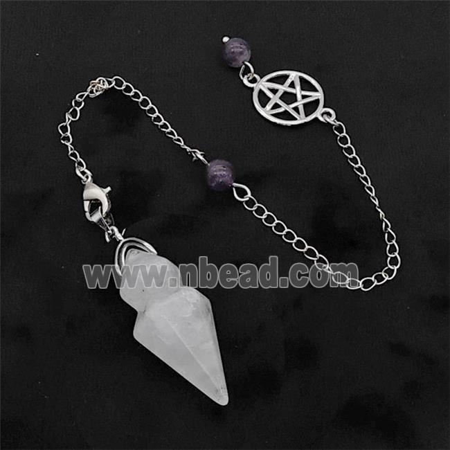 Clear Quartz Pendulum Pendant With Chain