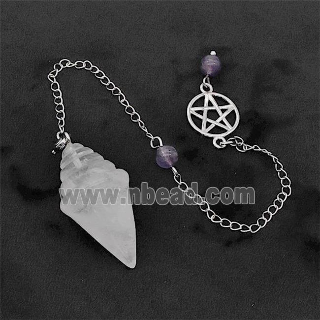 Clear Quartz Pendulum Pendant With Chain