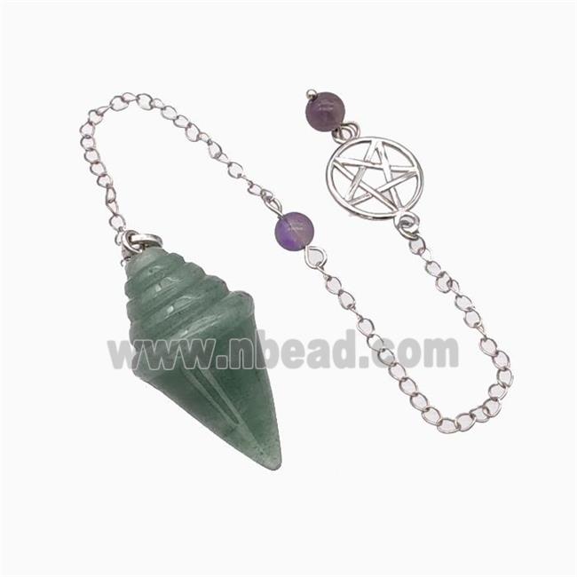 Green Aventurine Pendulum Pendant With Chain