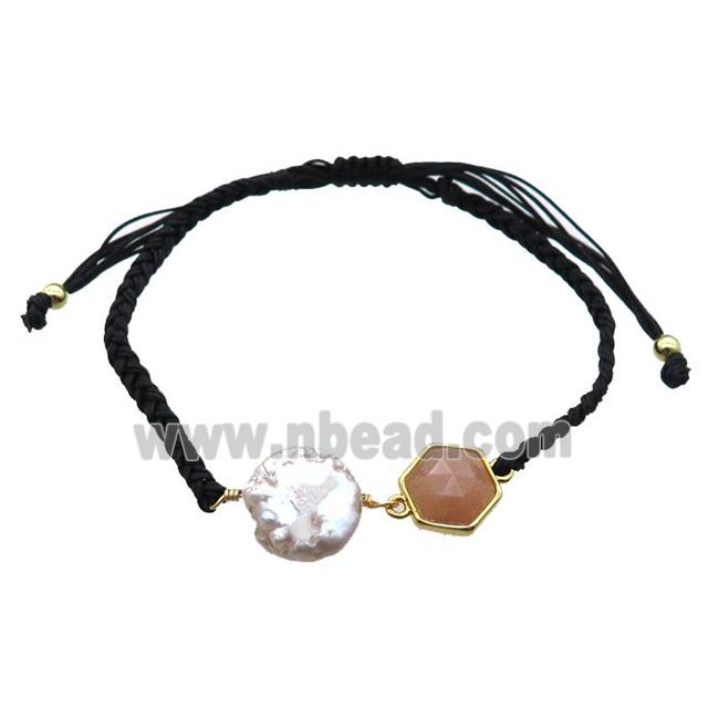 handmade bracelet with pearl bead