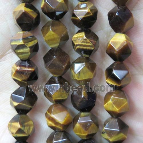 Tiger eye stone beads cut round