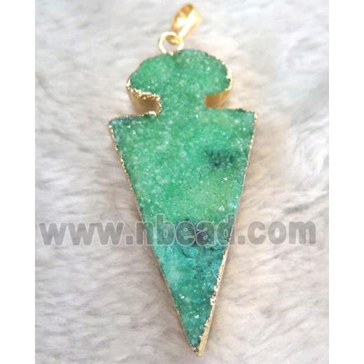 druzy quartz pendant, arrowhead